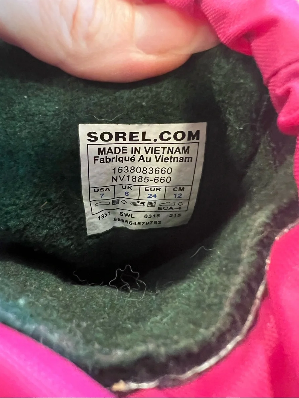 Sorel Size 7 Toddler Girls Pink Winter Snow Boots Waterproof Insulated GUC